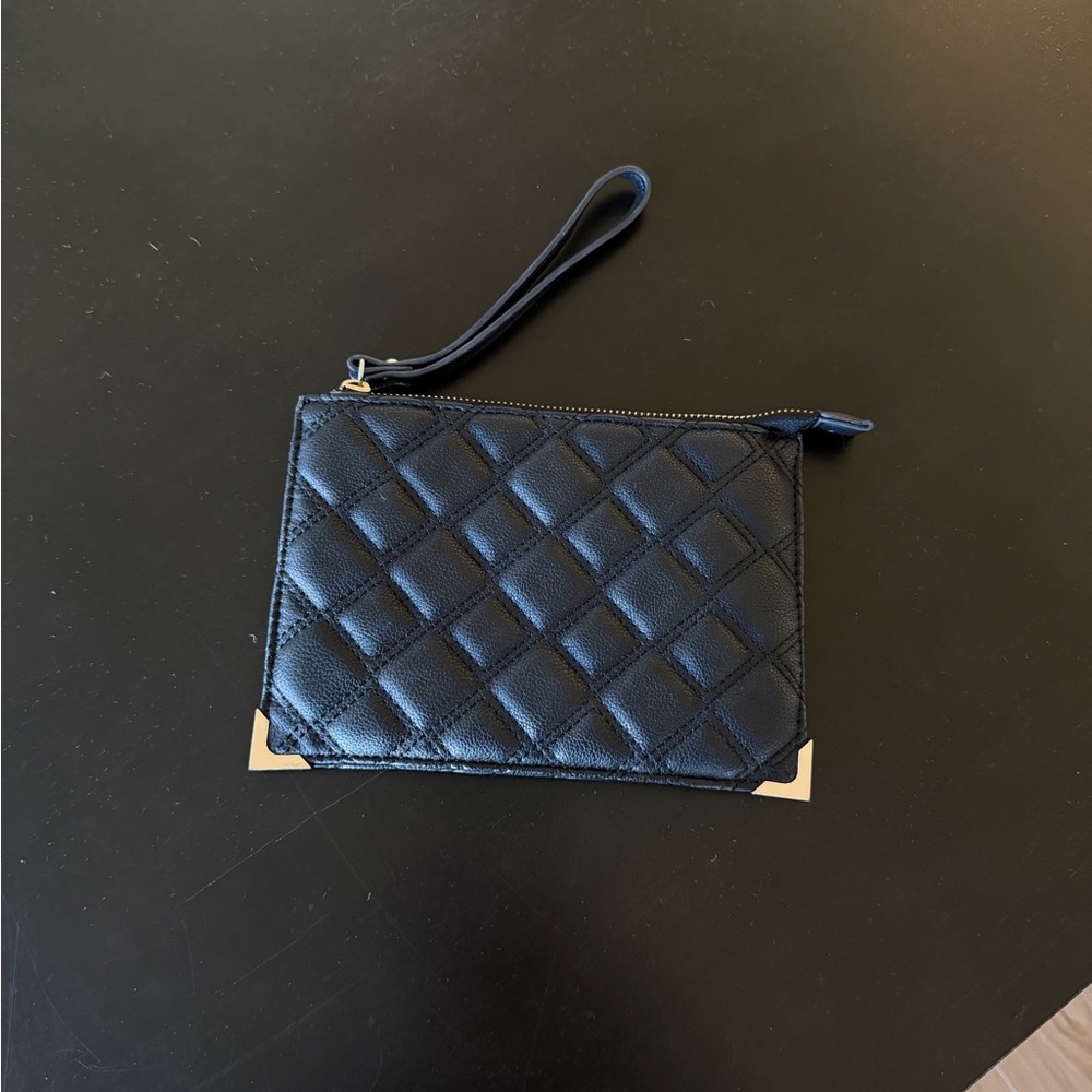 Quilted Black Wristlet